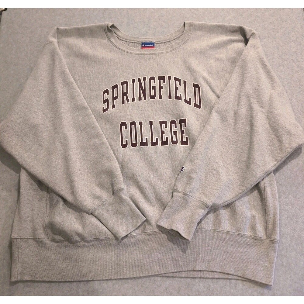 Champion Reverse Weave Springfield College Gray Crewneck Mens XXL Vintage Style